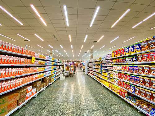 grocery store goods on shelf shop